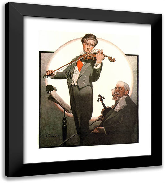 The VIrtuoso 20x22 Black Modern Wood Framed Art Print Poster by Rockwell, Norman