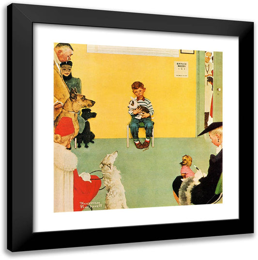 Waiting for the Vet 20x20 Black Modern Wood Framed Art Print Poster by Rockwell, Norman