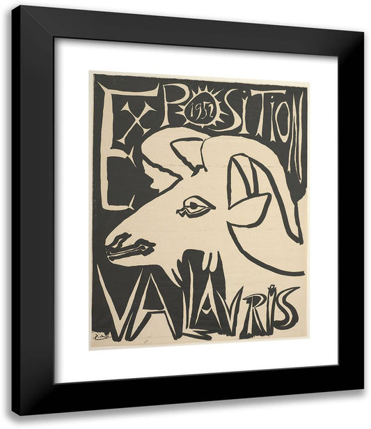 1952 Exhibition Poster 20x24 Black Modern Wood Framed Art Print Poster by Picasso, Pablo