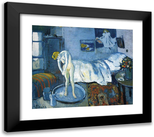 A Blue Room (A Tub) 23x20 Black Modern Wood Framed Art Print Poster by Picasso, Pablo