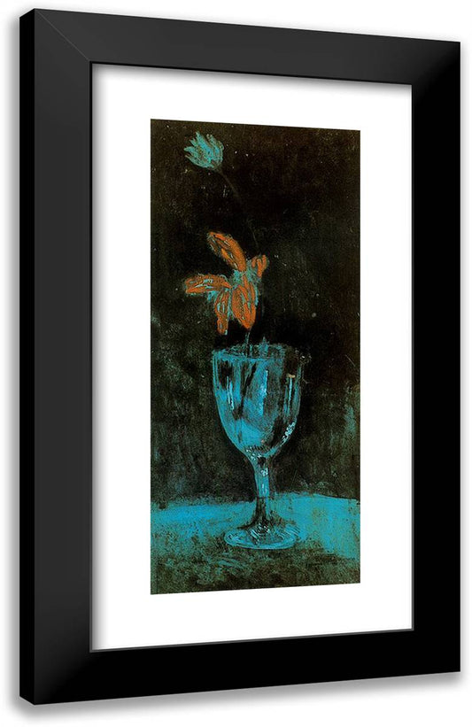 A Blue Vase 15x24 Black Modern Wood Framed Art Print Poster by Picasso, Pablo