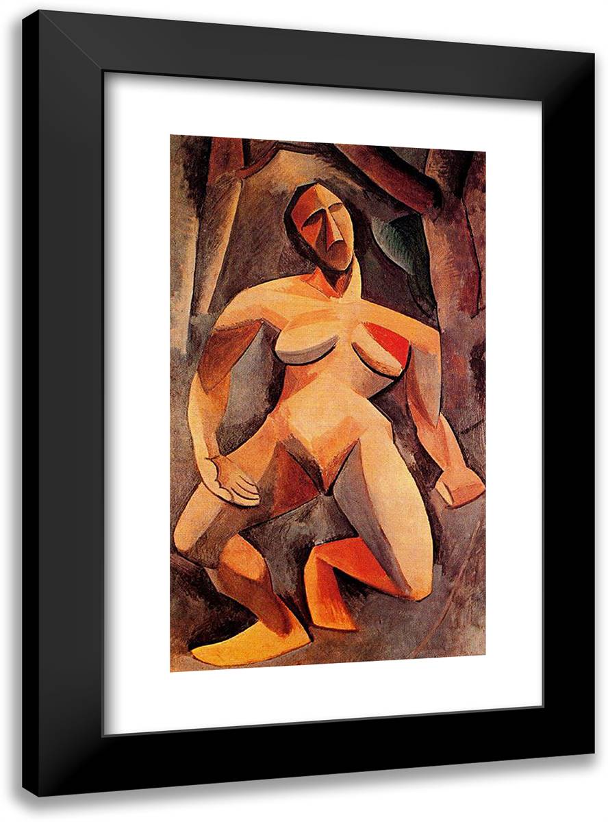 A Driade (Nude in the Forest) 17x24 Black Modern Wood Framed Art Print Poster by Picasso, Pablo