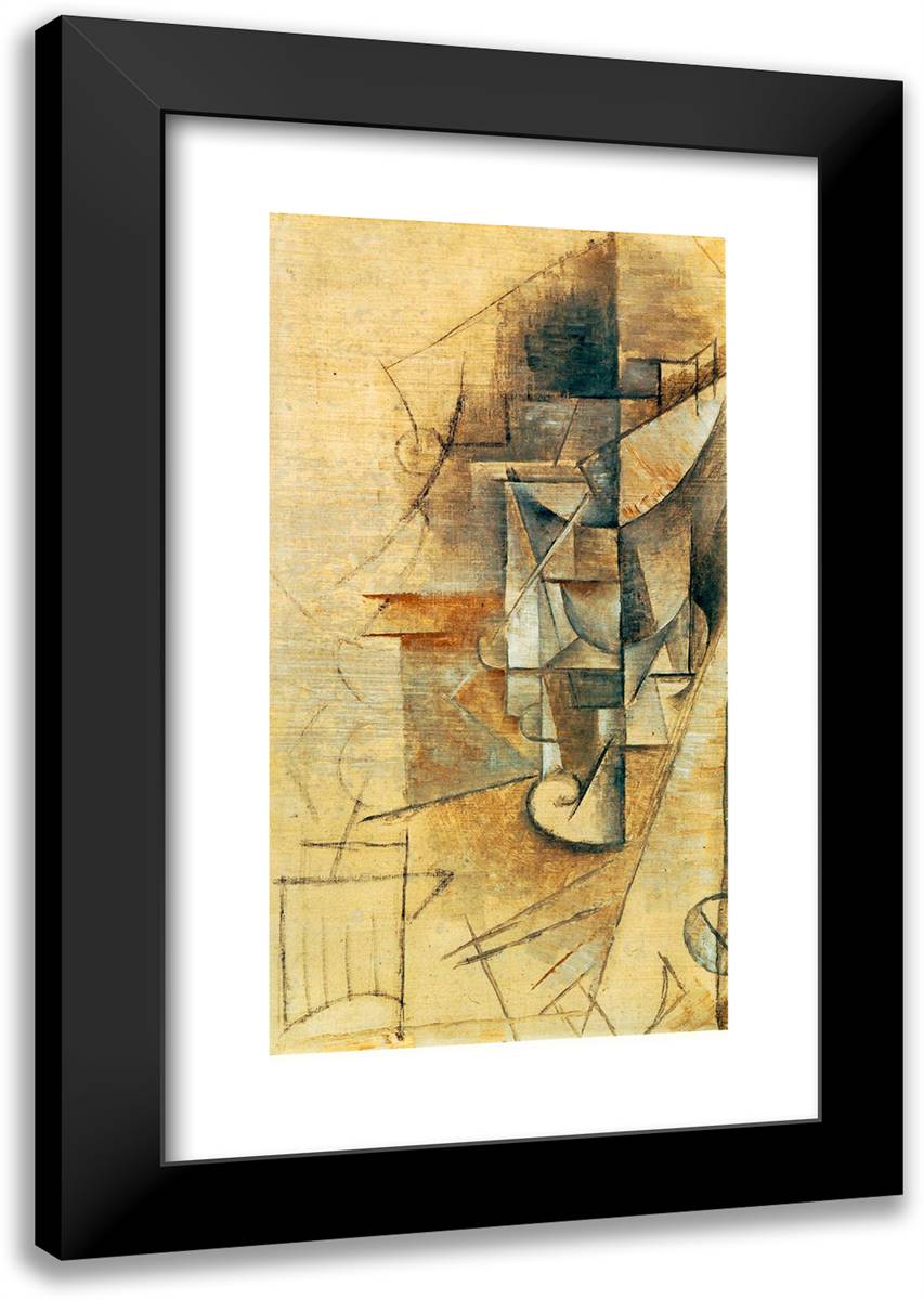 A Glass 16x24 Black Modern Wood Framed Art Print Poster by Picasso, Pablo