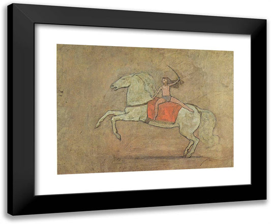 A Horsewoman 24x20 Black Modern Wood Framed Art Print Poster by Picasso, Pablo