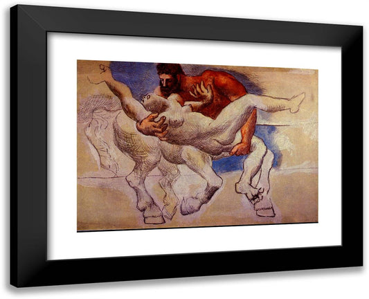 Abduction (Nessus and Deianeira) 24x19 Black Modern Wood Framed Art Print Poster by Picasso, Pablo