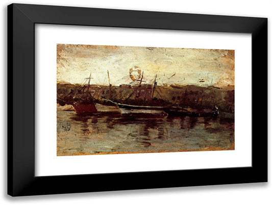 Alicante, VIew of Boats 24x18 Black Modern Wood Framed Art Print Poster by Picasso, Pablo