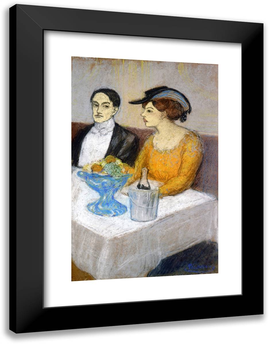 Angel Fernandez De Soto and His Friend 18x24 Black Modern Wood Framed Art Print Poster by Picasso, Pablo