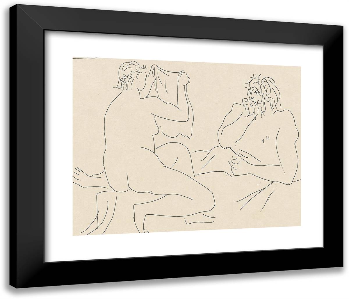 Arachne Showing Her Work, from Les Matamorphoses 24x20 Black Modern Wood Framed Art Print Poster by Picasso, Pablo