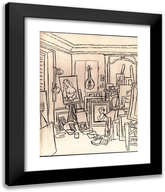 Artist's Studio on Street La Boetie 20x24 Black Modern Wood Framed Art Print Poster by Picasso, Pablo