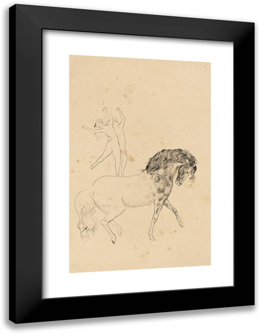 At the Circus, from the Saltimbanques 18x24 Black Modern Wood Framed Art Print Poster by Picasso, Pablo