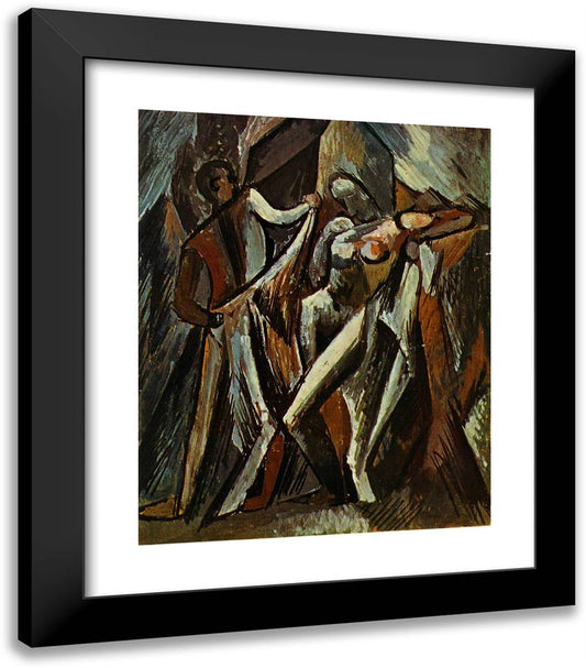 Bathers Drying Themselves 20x23 Black Modern Wood Framed Art Print Poster by Picasso, Pablo