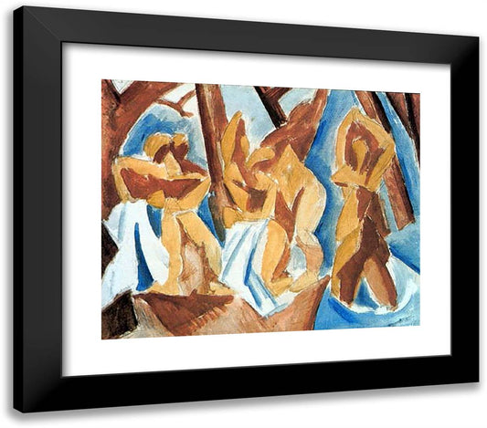 Bathers in the Forest 23x20 Black Modern Wood Framed Art Print Poster by Picasso, Pablo