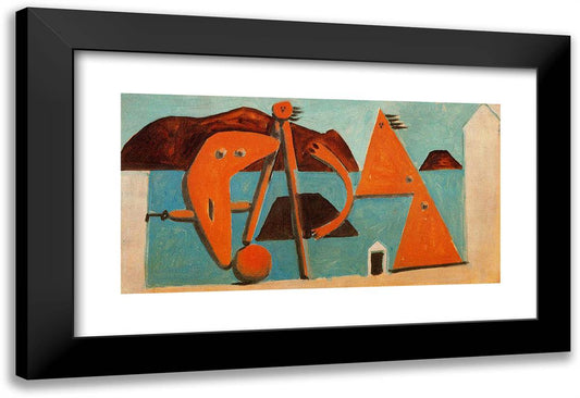 Bathers on the Beach 24x16 Black Modern Wood Framed Art Print Poster by Picasso, Pablo