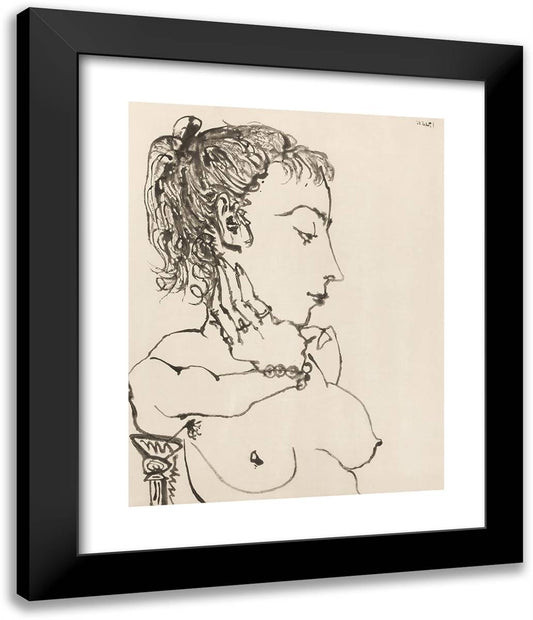 Bust of a Woman II 20x24 Black Modern Wood Framed Art Print Poster by Picasso, Pablo