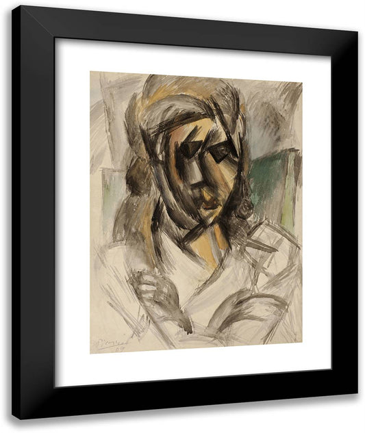 Bust of a Woman_1 20x24 Black Modern Wood Framed Art Print Poster by Picasso, Pablo