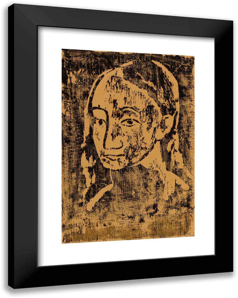 Bust of a Young Woman 19x24 Black Modern Wood Framed Art Print Poster by Picasso, Pablo