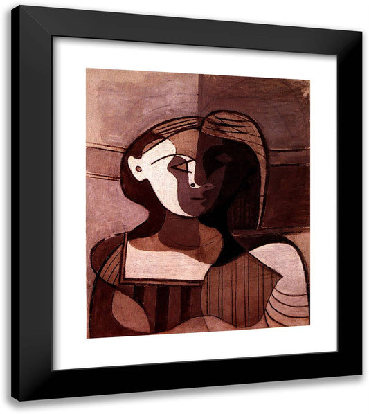 Buste of Young Woman (Marie-Therese Walter) 20x23 Black Modern Wood Framed Art Print Poster by Picasso, Pablo