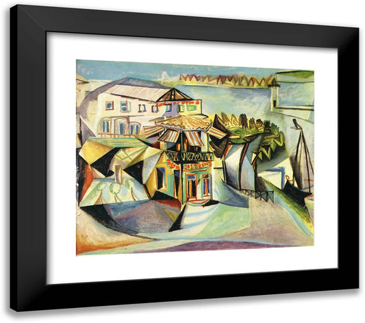 Cafe 'Royan' 23x20 Black Modern Wood Framed Art Print Poster by Picasso, Pablo
