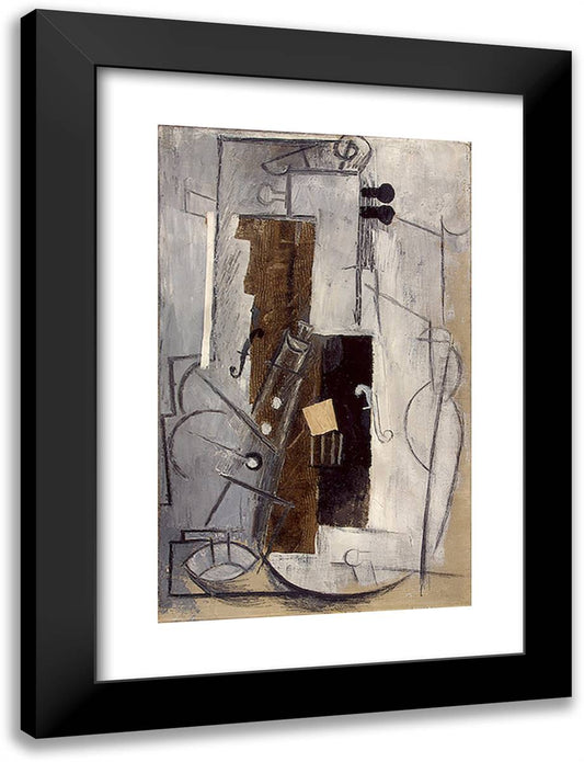 Clarinet and VIolin  18x24 Black Modern Wood Framed Art Print Poster by Picasso, Pablo