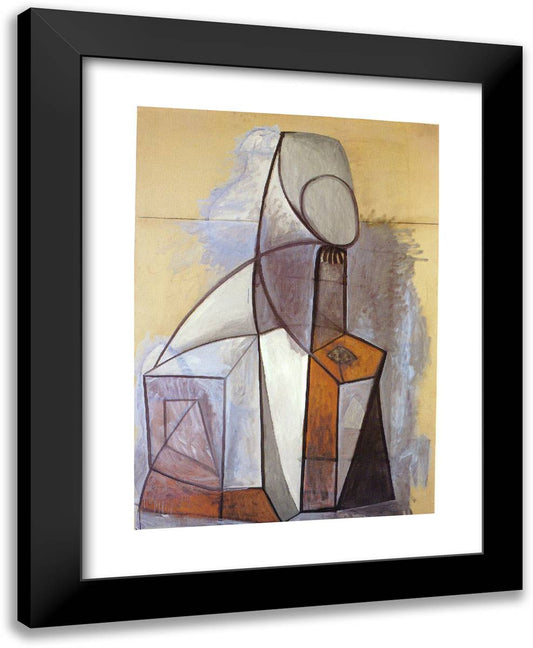 Composition 19x24 Black Modern Wood Framed Art Print Poster by Picasso, Pablo