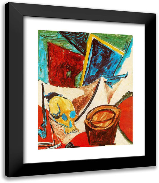 Composition with Skull (Study) 20x24 Black Modern Wood Framed Art Print Poster by Picasso, Pablo