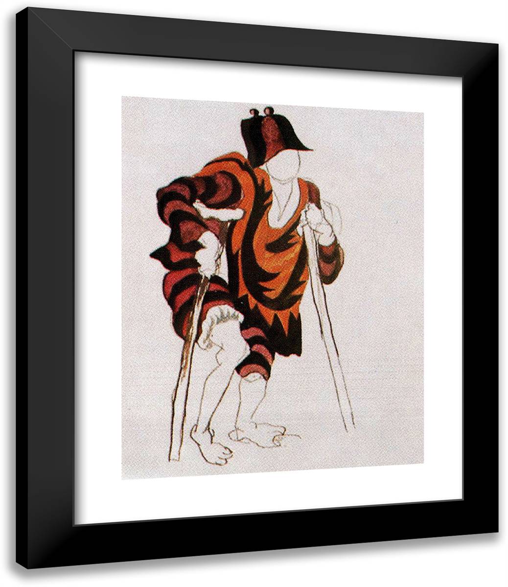 Costume Design for Ballet Tricorne 20x24 Black Modern Wood Framed Art Print Poster by Picasso, Pablo