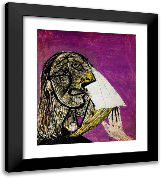 Crying Woman 20x22 Black Modern Wood Framed Art Print Poster by Picasso, Pablo