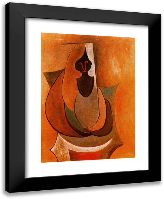 Cubist Person 19x24 Black Modern Wood Framed Art Print Poster by Picasso, Pablo