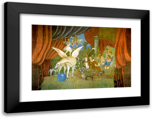 Curtain for the Ballet Parade 24x19 Black Modern Wood Framed Art Print Poster by Picasso, Pablo