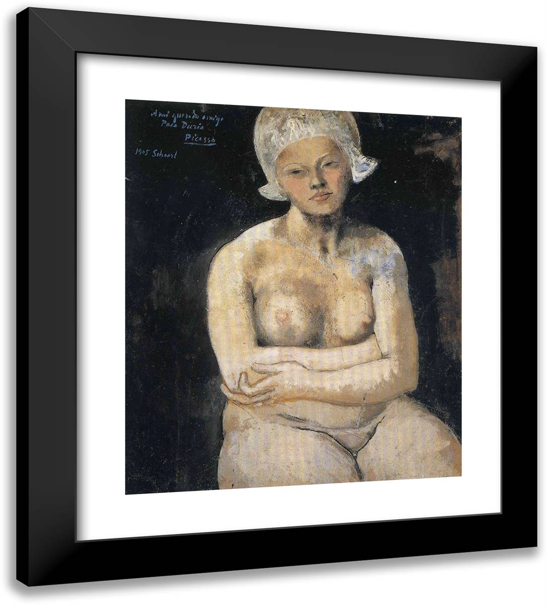 Dutch Girl 20x22 Black Modern Wood Framed Art Print Poster by Picasso, Pablo