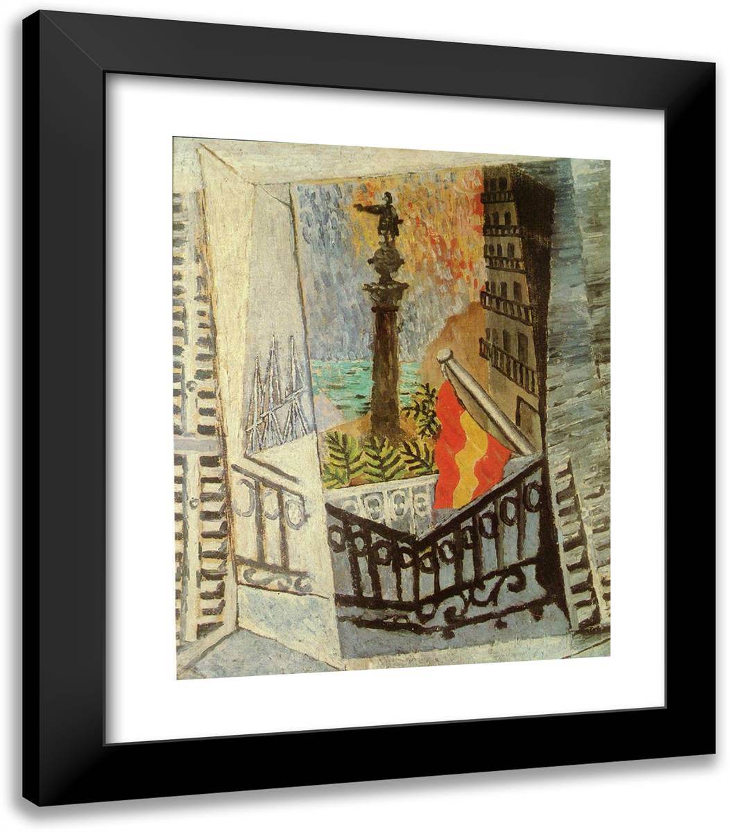 El Paseo De Colon 20x23 Black Modern Wood Framed Art Print Poster by Picasso, Pablo