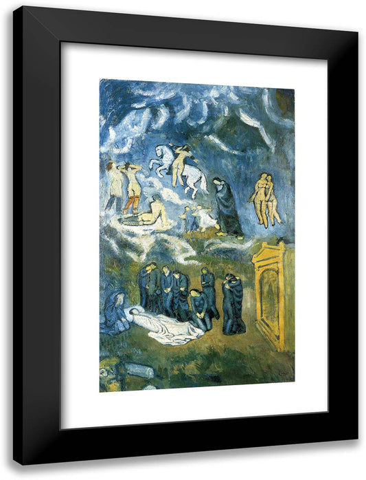 Evocation (The Burial of Casagemas) 18x24 Black Modern Wood Framed Art Print Poster by Picasso, Pablo