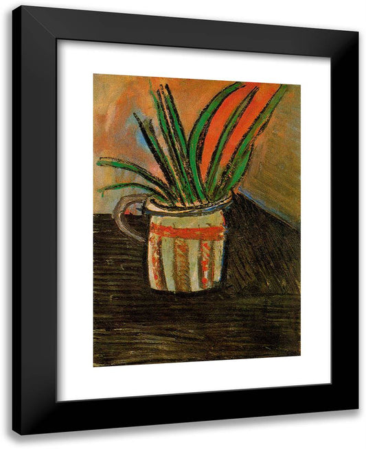 Exotic Flowers 19x24 Black Modern Wood Framed Art Print Poster by Picasso, Pablo