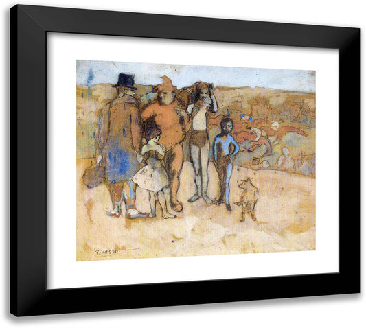 Family of Acrobats (Study) 22x20 Black Modern Wood Framed Art Print Poster by Picasso, Pablo