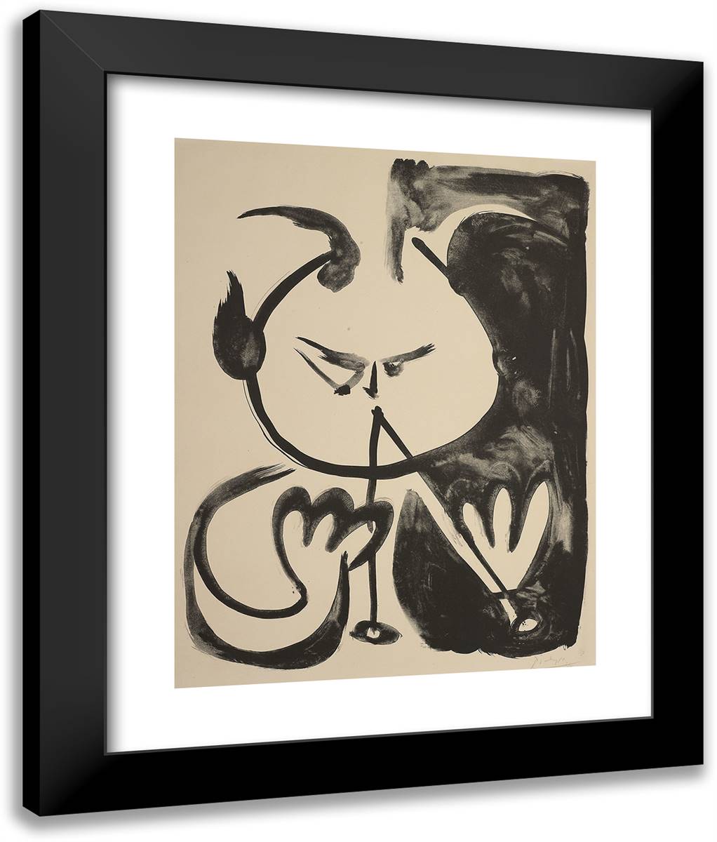 Faun Musician No. 5 20x24 Black Modern Wood Framed Art Print Poster by Picasso, Pablo