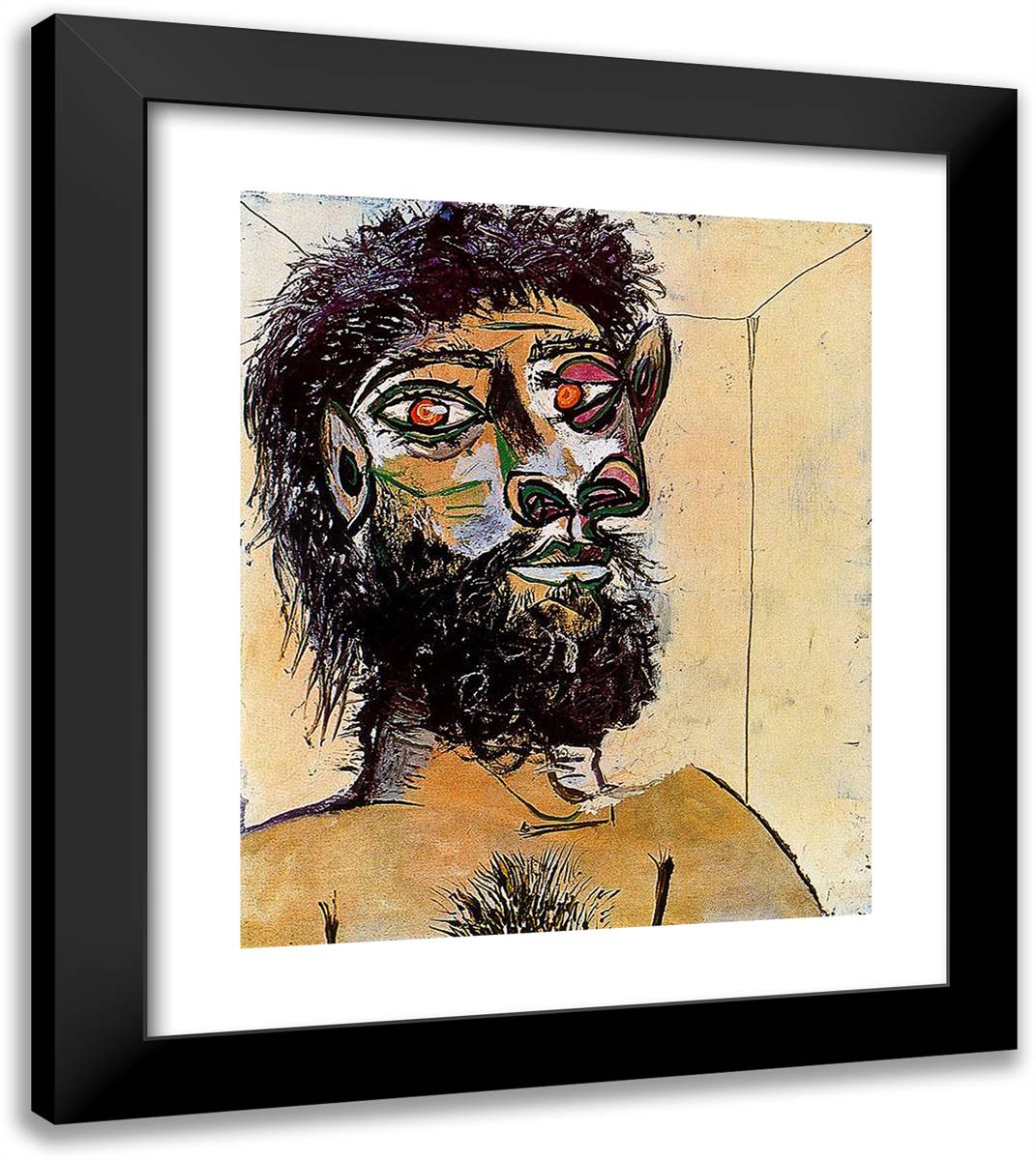 Faun's Head 20x23 Black Modern Wood Framed Art Print Poster by Picasso, Pablo