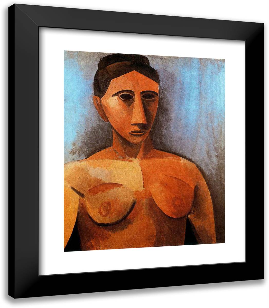 Female Bust 20x23 Black Modern Wood Framed Art Print Poster by Picasso, Pablo