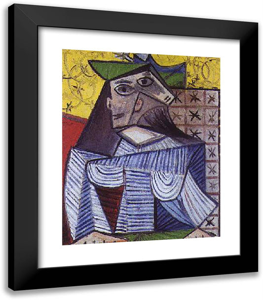 Female Bust (Portrait De Dora Maar) 20x23 Black Modern Wood Framed Art Print Poster by Picasso, Pablo