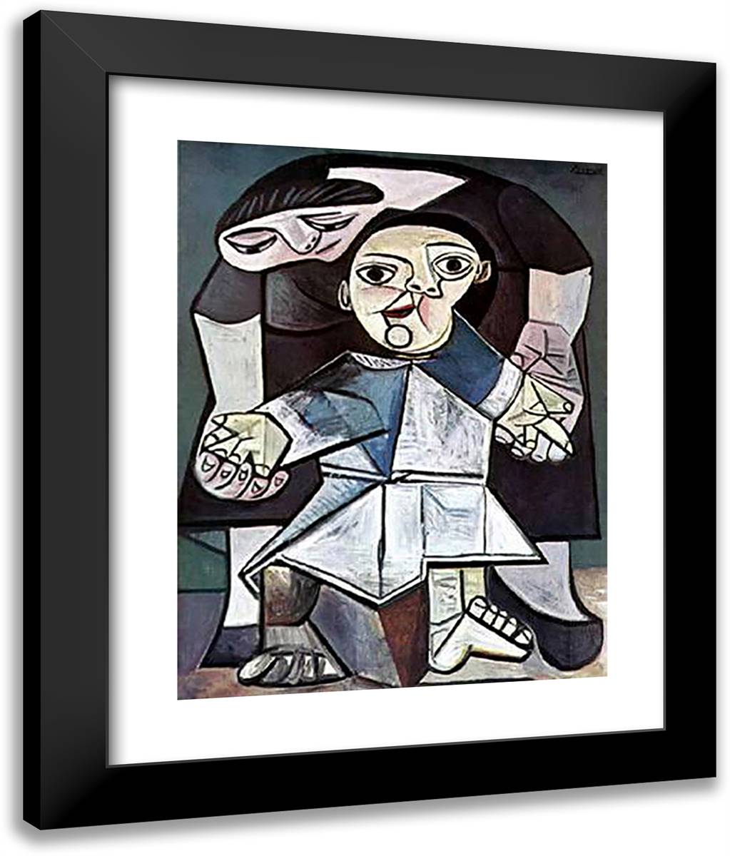 Firsts Steps 20x24 Black Modern Wood Framed Art Print Poster by Picasso, Pablo