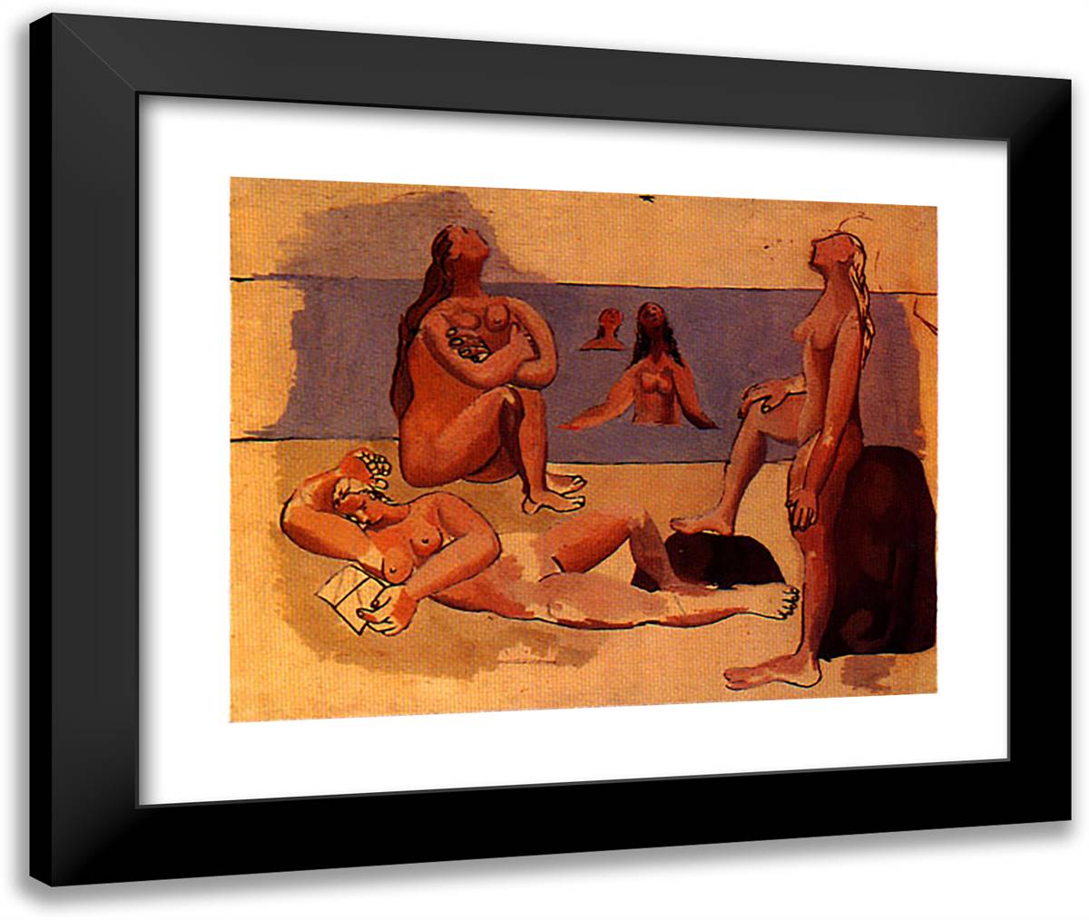 Five Bathers 24x20 Black Modern Wood Framed Art Print Poster by Picasso, Pablo