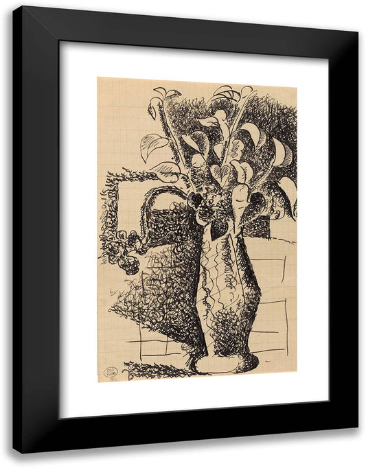 Flowers in a Vase_1 18x24 Black Modern Wood Framed Art Print Poster by Picasso, Pablo