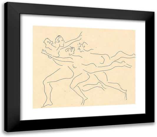 Four Women in Flight, from Les Matamorphoses 23x20 Black Modern Wood Framed Art Print Poster by Picasso, Pablo