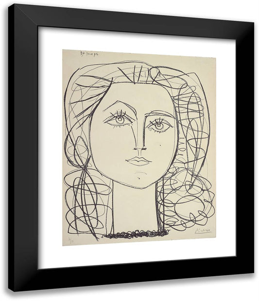 Francoise 20x24 Black Modern Wood Framed Art Print Poster by Picasso, Pablo