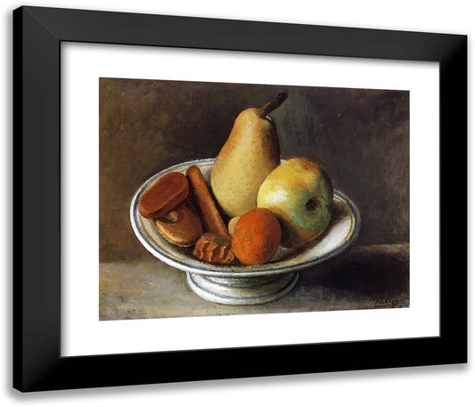 Fruit Bowl with Fruit 24x20 Black Modern Wood Framed Art Print Poster by Picasso, Pablo