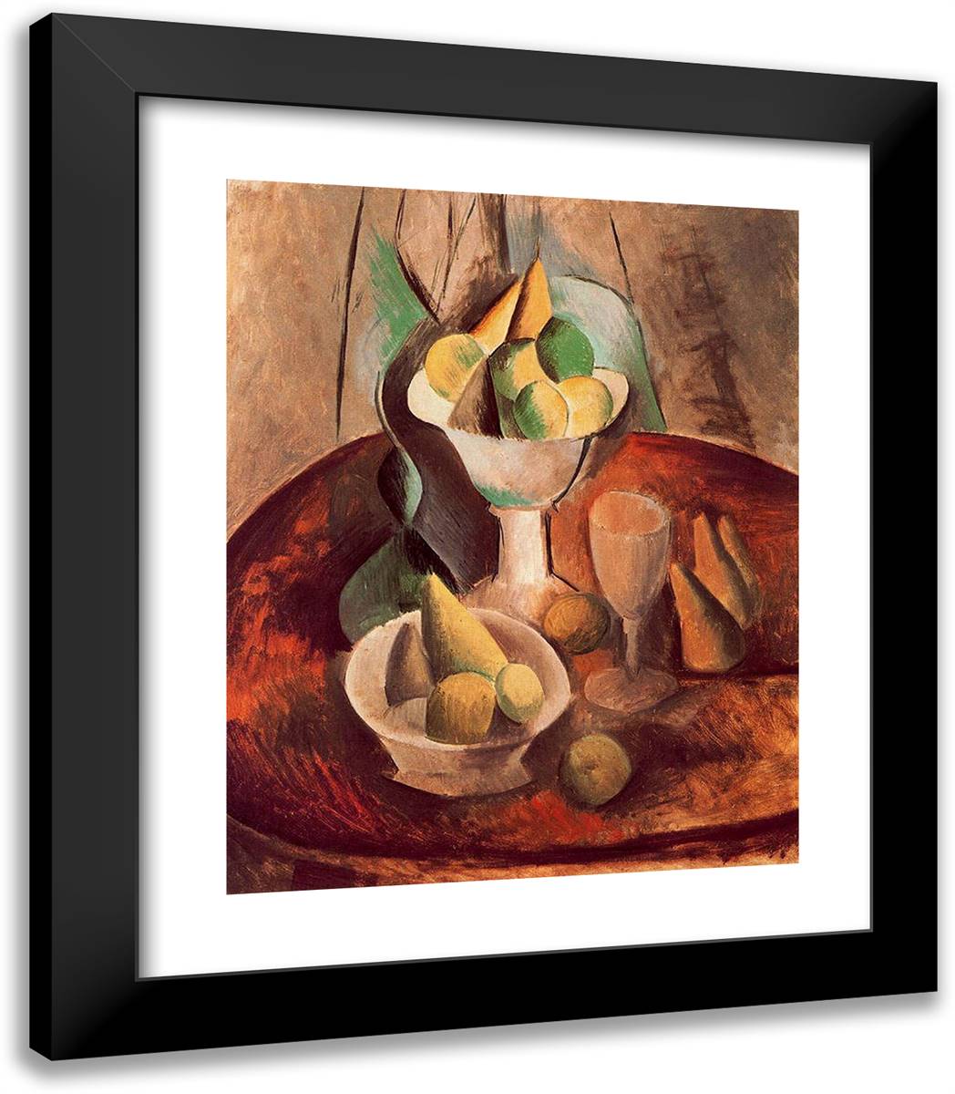 Fruit in a Vase  20x23 Black Modern Wood Framed Art Print Poster by Picasso, Pablo