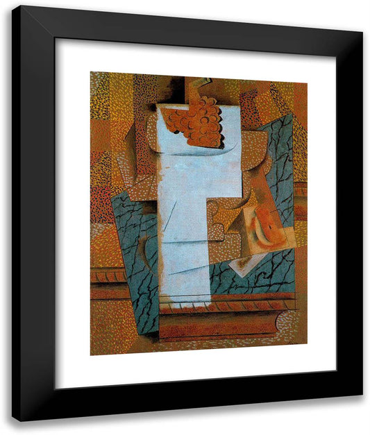 Fruit Vase and Bunch of Grapes 20x24 Black Modern Wood Framed Art Print Poster by Picasso, Pablo