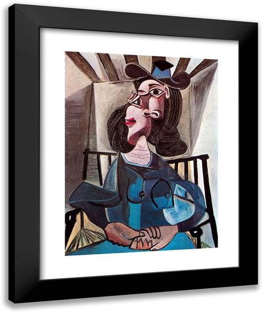 Girl in Chair 20x24 Black Modern Wood Framed Art Print Poster by Picasso, Pablo