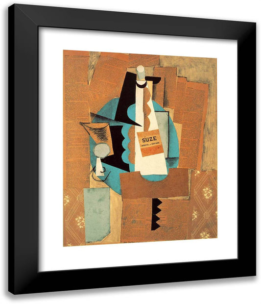 Glass and Bottle of Suze 20x24 Black Modern Wood Framed Art Print Poster by Picasso, Pablo