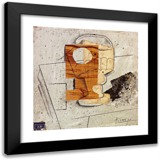 Glass on a Table 20x20 Black Modern Wood Framed Art Print Poster by Picasso, Pablo