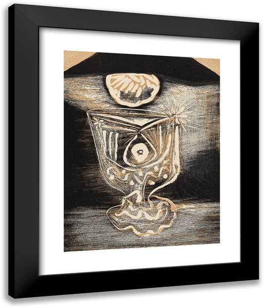 Glass Under Lamp 20x24 Black Modern Wood Framed Art Print Poster by Picasso, Pablo